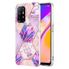 Silicone Candy Rubber Gel Fashionable Pattern Soft Case Cover Y01B for Oppo F19 Pro+ Plus 5G Clove Purple