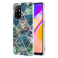 Silicone Candy Rubber Gel Fashionable Pattern Soft Case Cover Y01B for Oppo F19 Pro+ Plus 5G Midnight Green