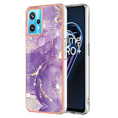 Silicone Candy Rubber Gel Fashionable Pattern Soft Case Cover Y01B for Realme 9 Pro+ Plus 5G Purple