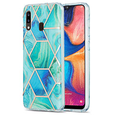 Silicone Candy Rubber Gel Fashionable Pattern Soft Case Cover Y01B for Samsung Galaxy A30 Green