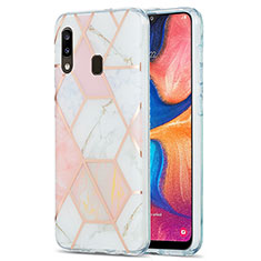 Silicone Candy Rubber Gel Fashionable Pattern Soft Case Cover Y01B for Samsung Galaxy A30 Pink