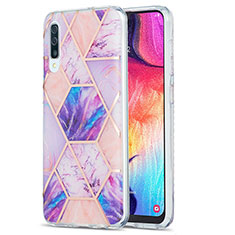 Silicone Candy Rubber Gel Fashionable Pattern Soft Case Cover Y01B for Samsung Galaxy A30S Clove Purple