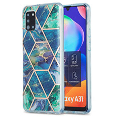 Silicone Candy Rubber Gel Fashionable Pattern Soft Case Cover Y01B for Samsung Galaxy A31 Midnight Green