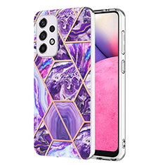 Silicone Candy Rubber Gel Fashionable Pattern Soft Case Cover Y01B for Samsung Galaxy A33 5G Purple