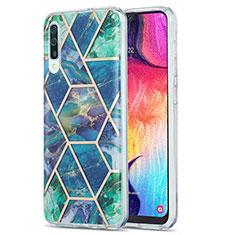 Silicone Candy Rubber Gel Fashionable Pattern Soft Case Cover Y01B for Samsung Galaxy A50 Midnight Green