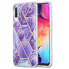 Silicone Candy Rubber Gel Fashionable Pattern Soft Case Cover Y01B for Samsung Galaxy A50 Purple