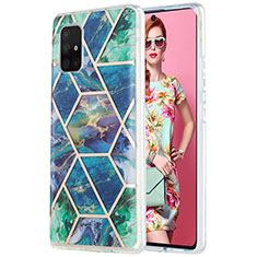Silicone Candy Rubber Gel Fashionable Pattern Soft Case Cover Y01B for Samsung Galaxy A71 4G A715 Midnight Green