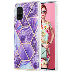 Silicone Candy Rubber Gel Fashionable Pattern Soft Case Cover Y01B for Samsung Galaxy A71 5G Purple