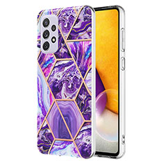 Silicone Candy Rubber Gel Fashionable Pattern Soft Case Cover Y01B for Samsung Galaxy A73 5G Purple