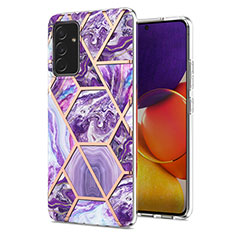 Silicone Candy Rubber Gel Fashionable Pattern Soft Case Cover Y01B for Samsung Galaxy A82 5G Purple