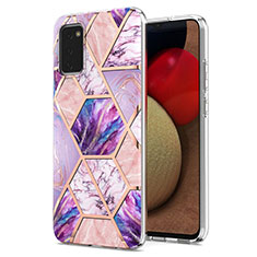Silicone Candy Rubber Gel Fashionable Pattern Soft Case Cover Y01B for Samsung Galaxy F02S SM-E025F Clove Purple