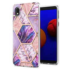 Silicone Candy Rubber Gel Fashionable Pattern Soft Case Cover Y01B for Samsung Galaxy M01 Core Clove Purple