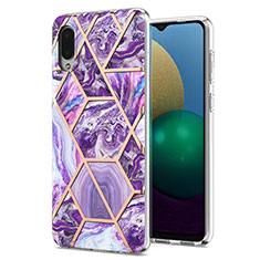 Silicone Candy Rubber Gel Fashionable Pattern Soft Case Cover Y01B for Samsung Galaxy M02 Purple