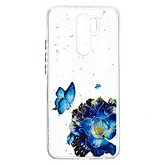 Silicone Candy Rubber Gel Fashionable Pattern Soft Case Cover Y01X for Xiaomi Redmi 9 Blue