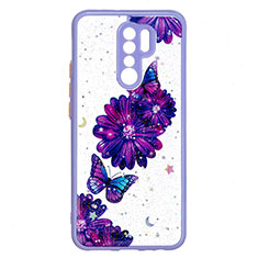 Silicone Candy Rubber Gel Fashionable Pattern Soft Case Cover Y01X for Xiaomi Redmi 9 Purple