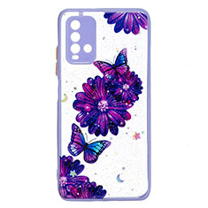 Silicone Candy Rubber Gel Fashionable Pattern Soft Case Cover Y01X for Xiaomi Redmi 9T 4G Purple