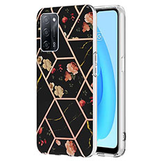 Silicone Candy Rubber Gel Fashionable Pattern Soft Case Cover Y02B for Oppo A56 5G Black