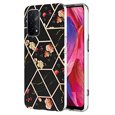 Silicone Candy Rubber Gel Fashionable Pattern Soft Case Cover Y02B for Oppo A93 5G Black