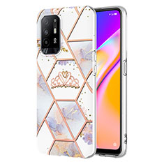 Silicone Candy Rubber Gel Fashionable Pattern Soft Case Cover Y02B for Oppo F19 Pro+ Plus 5G Gray