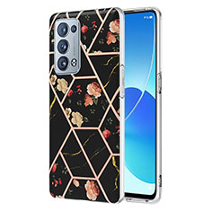 Silicone Candy Rubber Gel Fashionable Pattern Soft Case Cover Y02B for Oppo Reno6 Pro 5G Black