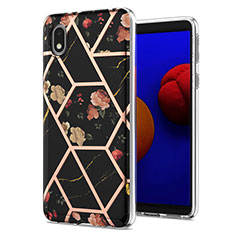 Silicone Candy Rubber Gel Fashionable Pattern Soft Case Cover Y02B for Samsung Galaxy A01 Core Black