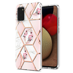 Silicone Candy Rubber Gel Fashionable Pattern Soft Case Cover Y02B for Samsung Galaxy A02s Pink