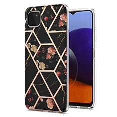 Silicone Candy Rubber Gel Fashionable Pattern Soft Case Cover Y02B for Samsung Galaxy A22 5G Black