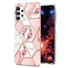 Silicone Candy Rubber Gel Fashionable Pattern Soft Case Cover Y02B for Samsung Galaxy A32 5G Pink
