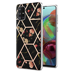 Silicone Candy Rubber Gel Fashionable Pattern Soft Case Cover Y02B for Samsung Galaxy A71 5G Black