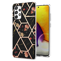 Silicone Candy Rubber Gel Fashionable Pattern Soft Case Cover Y02B for Samsung Galaxy A72 5G Black