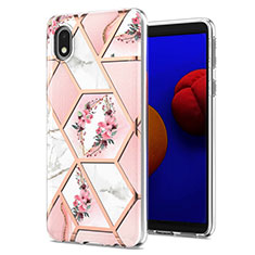 Silicone Candy Rubber Gel Fashionable Pattern Soft Case Cover Y02B for Samsung Galaxy M01 Core Pink