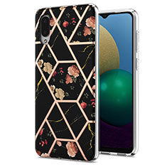 Silicone Candy Rubber Gel Fashionable Pattern Soft Case Cover Y02B for Samsung Galaxy M02 Black