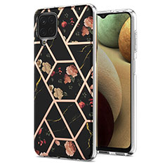 Silicone Candy Rubber Gel Fashionable Pattern Soft Case Cover Y02B for Samsung Galaxy M12 Black