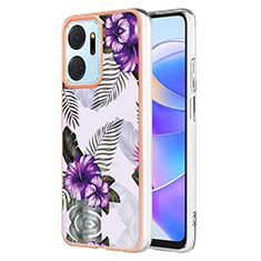 Silicone Candy Rubber Gel Fashionable Pattern Soft Case Cover Y03B for Huawei Honor X7a Purple