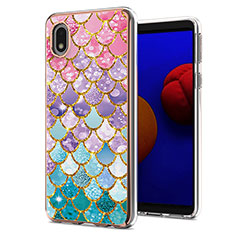 Silicone Candy Rubber Gel Fashionable Pattern Soft Case Cover Y03B for Samsung Galaxy A01 Core Colorful
