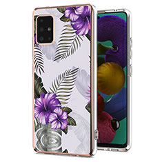 Silicone Candy Rubber Gel Fashionable Pattern Soft Case Cover Y03B for Samsung Galaxy A51 5G Purple