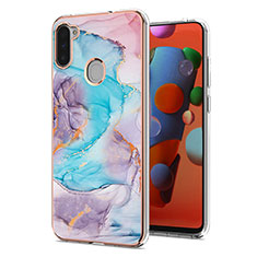 Silicone Candy Rubber Gel Fashionable Pattern Soft Case Cover Y03B for Samsung Galaxy M11 Blue