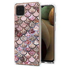 Silicone Candy Rubber Gel Fashionable Pattern Soft Case Cover Y03B for Samsung Galaxy M12 Brown