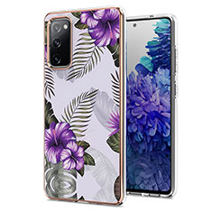 Silicone Candy Rubber Gel Fashionable Pattern Soft Case Cover Y03B for Samsung Galaxy S20 FE (2022) 5G Purple