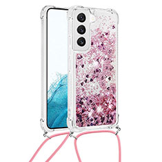 Silicone Candy Rubber Gel Fashionable Pattern Soft Case Cover Y03B for Samsung Galaxy S22 5G Rose Gold