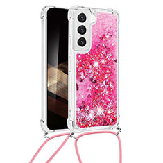 Silicone Candy Rubber Gel Fashionable Pattern Soft Case Cover Y03B for Samsung Galaxy S24 Plus 5G Hot Pink