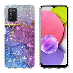 Silicone Candy Rubber Gel Fashionable Pattern Soft Case Cover Y04B for Samsung Galaxy A02s Purple