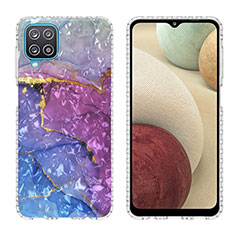 Silicone Candy Rubber Gel Fashionable Pattern Soft Case Cover Y04B for Samsung Galaxy A12 Nacho Purple