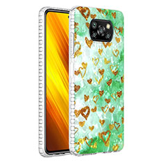 Silicone Candy Rubber Gel Fashionable Pattern Soft Case Cover Y04B for Xiaomi Poco X3 NFC Green