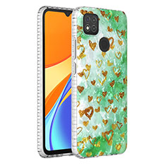 Silicone Candy Rubber Gel Fashionable Pattern Soft Case Cover Y04B for Xiaomi Redmi 9 India Green