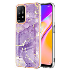 Silicone Candy Rubber Gel Fashionable Pattern Soft Case Cover Y05B for Oppo A95 5G Purple