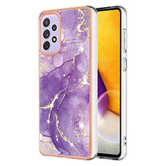 Silicone Candy Rubber Gel Fashionable Pattern Soft Case Cover Y05B for Samsung Galaxy A23 5G Purple