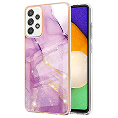 Silicone Candy Rubber Gel Fashionable Pattern Soft Case Cover Y05B for Samsung Galaxy A52 5G Clove Purple