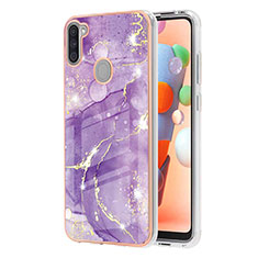 Silicone Candy Rubber Gel Fashionable Pattern Soft Case Cover Y05B for Samsung Galaxy M11 Purple