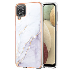 Silicone Candy Rubber Gel Fashionable Pattern Soft Case Cover Y05B for Samsung Galaxy M12 White